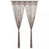 Gossi perdea macrame, gri taupe,140 x 240 cm, bumbac