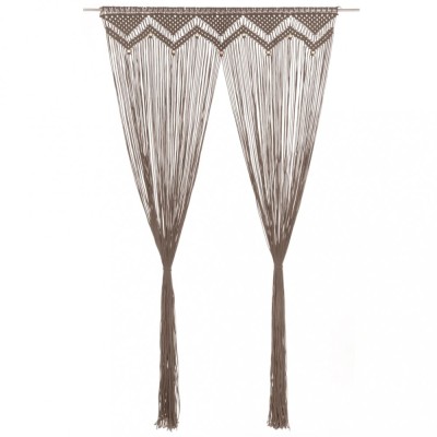 Gossi perdea macrame, gri taupe,140 x 240 cm, bumbac foto