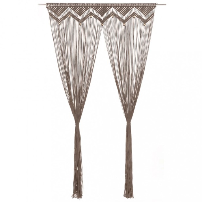 Gossi perdea macrame, gri taupe,140 x 240 cm, bumbac