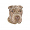 Sticker decorativ Caine Shar Pei, Maro, 67 cm, 3726ST