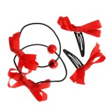 Set 4 accesorii de par cu fundite rosii