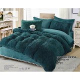Cumpara ieftin Lenjerie Fluffy Cocolino Super Pufoasa 6 Piese, Verde Petrol - JO483