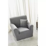 Cumpara ieftin Husa Elastica pentru Fotoliu din Catifea + Fata de Perna, Gri deschis- JO679