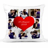 Perna Personalizata cu Poze si Text, 40x40 cm, Satin Alba. Cadou Unic! Fata de Perna Poliester, Imprimare la Comanda. 