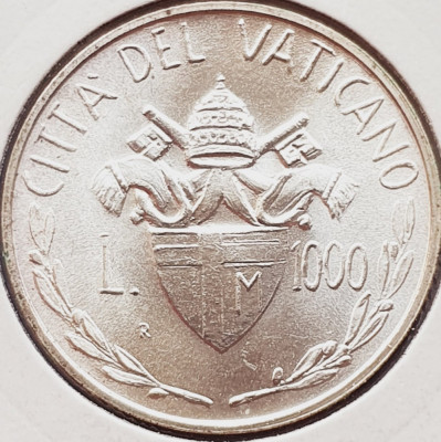 761 Vatican 1000 Lire 1982 Ioannes Paulus II (Familiaris Cons) km 167 argint foto