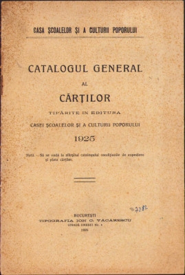 HST C705 Catalogul general al cărților de la editura Casei Școalelor 1925 foto