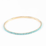 Bratara aurie elastica cu pietre bleu