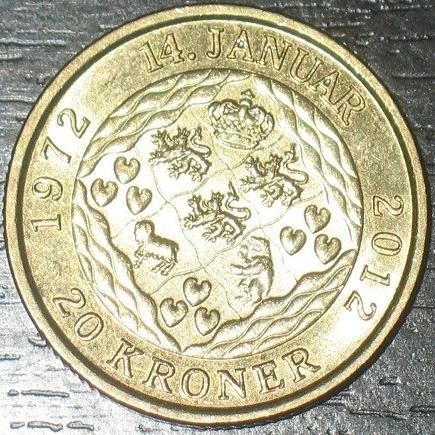20 kr. Danemarca 2012 - UNC