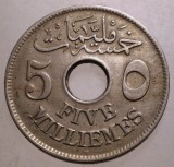B.525 EGIPT EGYPT PROTECTORAT BRITANIC HUSSEIN KAMIL 5 MILLIEMES 1917 H