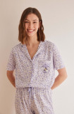 Women&#039;secret pijamale de bumbac MULTILICENSE SPRING BREAK culoarea violet, bumbac, 3137623