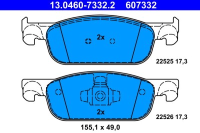 ATE 13.0460-7332.2 set placute frana,frana disc foto