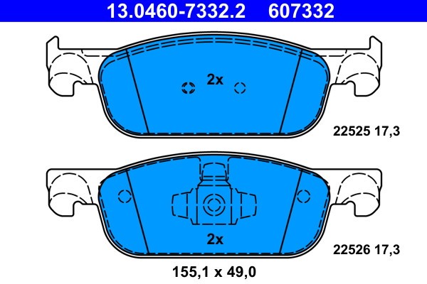 ATE 13.0460-7332.2 set placute frana,frana disc