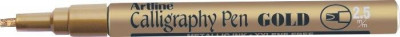 Marker Artline Calligraphy, Corp Metalic, Varf Tesit Din Fetru 2.5mm - Auriu foto