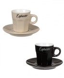 Set 4 piese pentru cafea, Ceramica, Design Espresso,80 ml, Oem