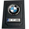 Portofel Personalizat Auto cu Numar Inmatriculare si Sigla, Piele Ecologica Neagra, Compartimente Multiple, Cadou Original