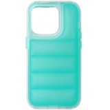 Husa spate antisoc policarbonat alb si TPU turquoise, semitransparent, pentru Apple iPhone 14 Pro