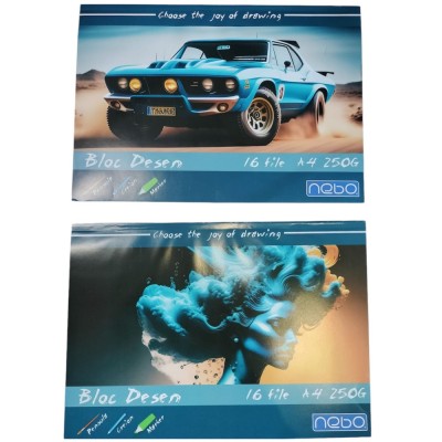 Bloc desen A4 16file, 250gr/mp foto