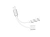 Adaptor 2 in 1 pentru iPhone, casti si incarcator, Lightning jack 3.5 mm, argintiu