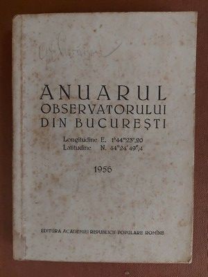 Anuarul observatorului din Bucuresti 1956 foto