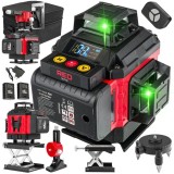 Laser nivel 360&deg;, cu linii incrucisate 4D, verde, distanta 40m, Red Technic