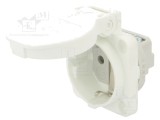 Conector alimentare AC 2P PE 250V 16A alb