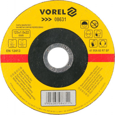 Disc abraziv pentru debitat metale 125x1x22 mm VOREL foto