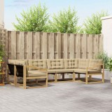 VidaXL Set Canapele Exterior Lemn Acacia Alb Bej Pernă Gradină Terasa Durabil