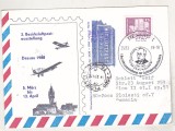 Bnk fil Germania RDG - cp stampila ocazionala circulata spre Romania 1988 - aerofilatelie