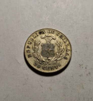 Chile 20 Centavos 1881 Xf + Aunc foto