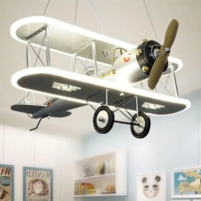 Lustra LED suspendata AVION 148W, lumina Rece/Calda/Neutra, Alb Gri foto