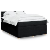 VidaXL Pat box spring cu saltea, negru, 140x190 cm, textil 3289767