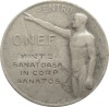 Q595 INSIGNA ONEF PENTRU MINTE SANATOASA IN CORP SANATOS metal alb fara ac