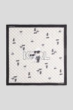 Karl Lagerfeld eșarfă de mătase IKON culoarea alb, cu imprimeu, A3W33066