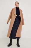 Cumpara ieftin Answear Lab palton de lana culoarea maro, de tranzitie, oversize