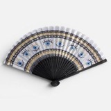 Evantai pliabil din bambus cu model ochi, 21 cm, negru, CMCLASS