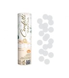 Tun confetti 15 cm Best Moment cercuri de hartie alba