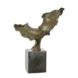 Sarutul-statueta din bronz pe un soclu din marmura BE-62, Abstract