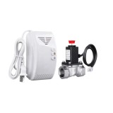 Kit detector gaze naturale, GPL si gaze de carbune 220V cu electrovalva 12V, 3 4, DN20, ACJ-618FF, Alb