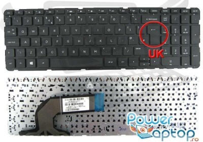 Tastatura HP Pavilion 17e 17 e layout UK fara rama enter mare, Pavilion 17n 17 n layout UK fara rama enter foto