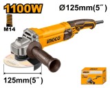 Flex Unghiular 1100W 125mm AG110038 &ndash; 12000 rpm, Filet M14, Polizor Unghiular Profesional pentru Taiere si Slefuire