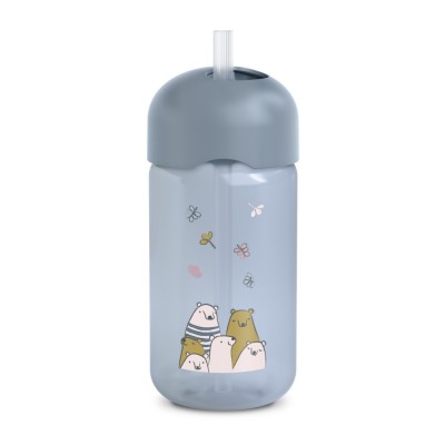 Sticlă de apă fără picurare, bears, 340 ml, albastru, suavinex foto