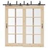 Set feronerie pentru uși glisante, negru, 213,5 cm, oțel