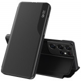 Husa Samsung Galaxy S21 Ultra 5G Eco Leather View flip tip carte, negru