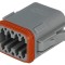 Conector cablu-cablu AT 8 pini gri IP67