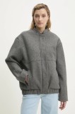 Answear Lab geaca culoarea gri, de tranzitie