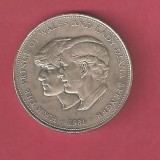 MAREA BRITANIE 1 CROWN - CHARLES+DIANA / 1981