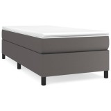 Cumpara ieftin Cadru de pat cu arcuri, gri, 100x200 cm, piele ecologica