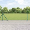 Gard din plasă sudată cu 13 st&acirc;lpi cu flanșă Verde 0.4x50 m Oțel