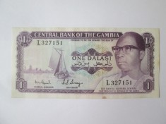 Gambia 1 Dalasi 1971,bancnota din imagini foto