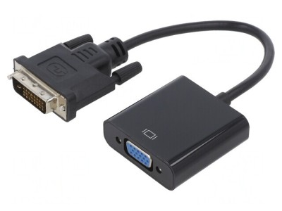 Convertor D-Sub 15pin HD la DVI-D 0,2m Negru foto
